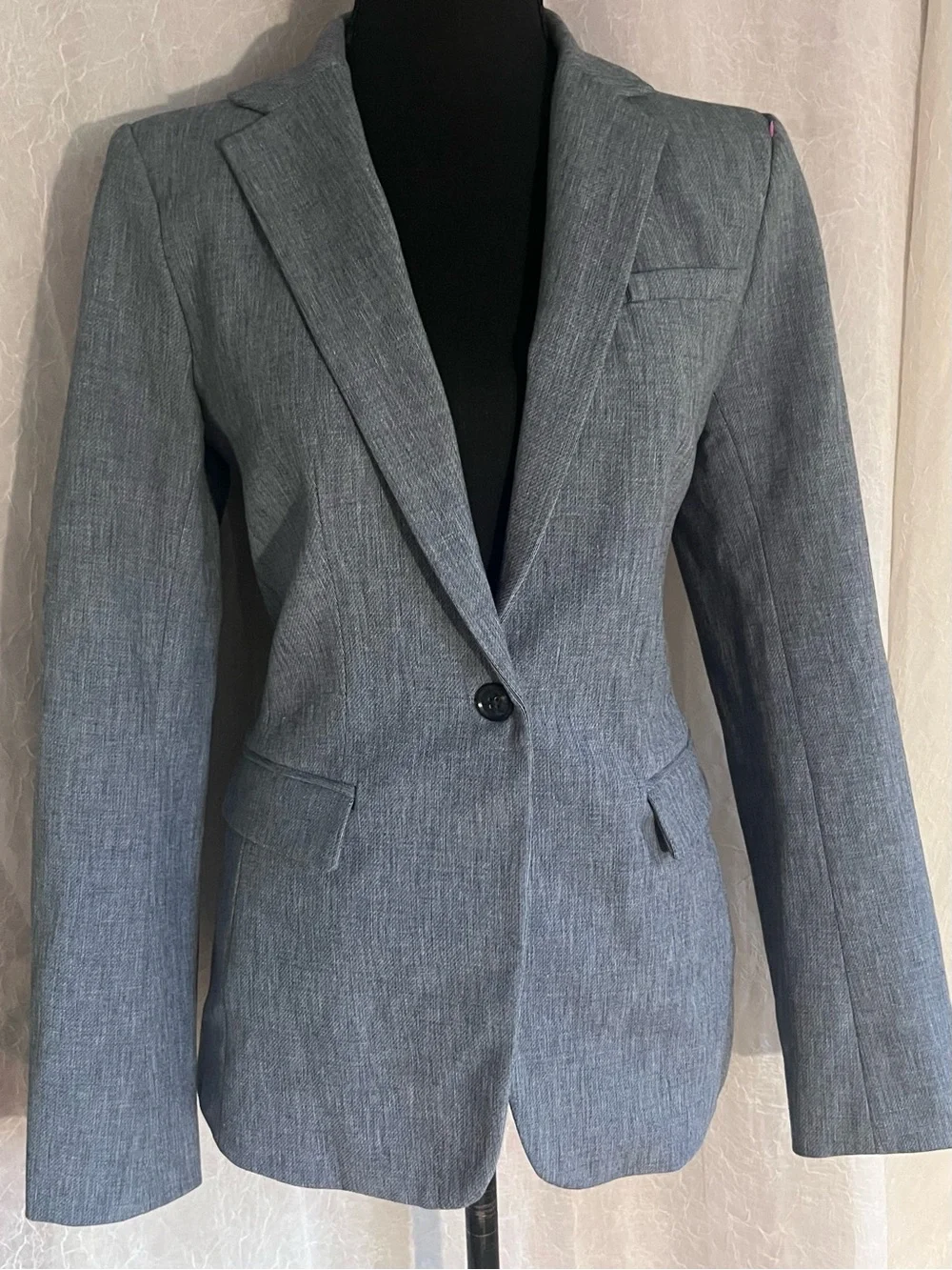 Banana republic blue and white denim look blazer - perfect for spring / summer - Picture 1 of 5